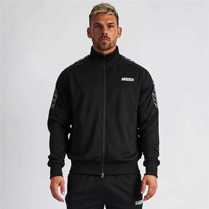 Jogger hösten ny mode mäns kostym bomull Streetwear Casual herrkläder jacka byxor sportkläder y0831