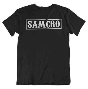 SAMCRO Block Synowie anarchii Inspirowana męska koszulka Top Lato Moda Streetwear Camiseta Masculina Bawełna T Shirt G0113