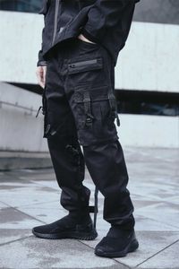 Pantaloni cargo tattici techwear cinghie nastri tasche multiple cinghie darkwear streetgoth X0723