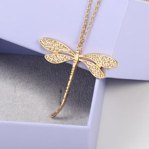 Pendant Necklaces Fashion Women Necklace Dragonfly Vintage Animal Clavicle Chain Romantic Wedding Anniversary Jewelry Party Gift