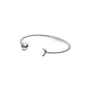 Novo 2021 100% 925 Sterling Prata Aberto Bangle Pulseira Fit DIY Original FShion Jóias Presente 111