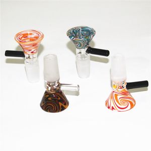 Accessori per strumenti per fumatori Ciotola di vetro Bruciatore a olio secco per erbe Narghilè con manico 3 tipi Bong per acqua maschio 14mm 18mm