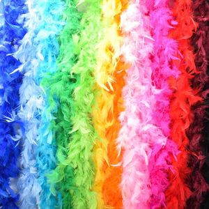 Scarves Multi-Color Fluffy Handcraft Ostrich Feather Plume Boas Scarf Kläder för bröllopsdekoration Performance Dance Supplies