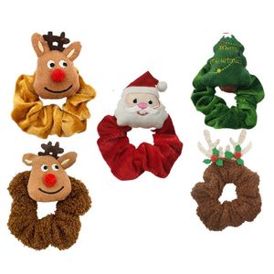 Fashion Velvet Christmas Hair Scrunchies for Girls Women New Soft Colorful Elastic Hair Rings Makeup Washing Face Accessories