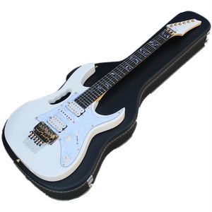 White Body Floyd Rose HSH Pickups Elektrisk gitarr med Golden Hardware Scalloped Frets kan anpassas