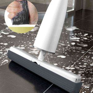 Eyliden Mop piatto autostrizzante automatico con testine in spugna PVA Lavaggio a mano per pulizia del pavimento della camera da letto 210907225l