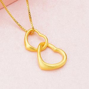 Pendant Necklaces Heart Necklace 24K Gold Plated For Women Birthday Anniversary Engagement Wedding Jewelry Gift