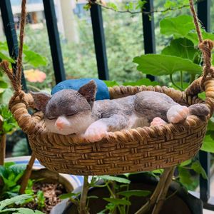 Simulation Sleeping Cat Polyethylene&furs Animal Model Funny Gift Furs Handicraft Figurines&miniatures Home Desk Decoration Toy