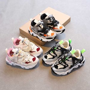 3-12 Spring & Autumn Unisex Fashion Kids Shoes for Girl Boys Mesh Breathable Anti-Slippery Sneakers Children Casual Sports Shoe G1025
