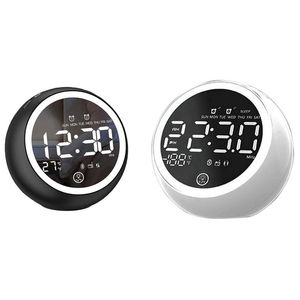 Altri accessori per orologi 2 set Radiosveglia digitale Doppia porta USB con altoparlante Bluetooth Snooze Luce notturna portatile Nero Bianco UK Pl