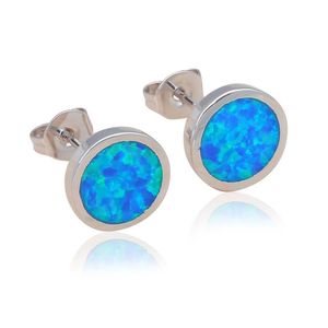 Blauer Feueropal, gestempelte Ohrstecker aus Silber, Muttertagsgeschenk, Party für Frauen, Großhandel, Einzelhandel, Modeschmuck