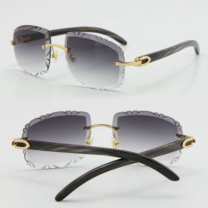 Óculos de sol sem aro com corte de diamante para mulheres e homens 8200762 lentes esculpidas unissex grandes quadrados óculos de sol vintage masculino e feminino original marmorizado