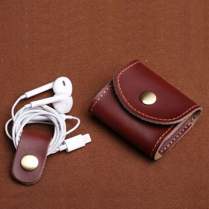 Travel Organizer Charging Case For Earphone Package Zipper Bag Portable Zip Lock Leather Storage