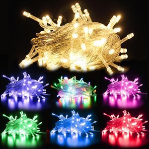 Cordas 10m 20m 30m 50m 100m LED String Fairy Light 110-220V UE / US Plug 8 modos luzes de Natal para férias de festa de casamento