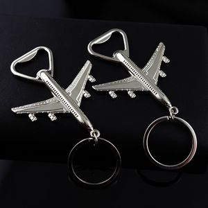 Metal airplane bottle opener key ring plane model summer beer openers keychain holders kitchen bar hand tools will and sandy fashion jewelry