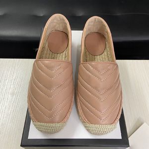 2023 Women Classic Buckle Canvas Espadrilles Genuine Lambskin Luxury Designer Women Flat Shoes Pearl Espadrilles Size EUR35-42
