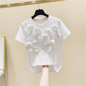 Wholesale three top for sale - Group buy Three dimensional Bow Cotton T Shirt Summer Women s O Neck Short Sleeves Tee Girls Ladies Pullover Casual Tees Tops A3645