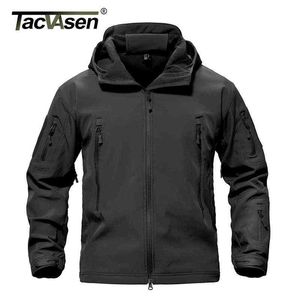 Tacvasen Army Camouflage Airsoft Jacket Mens militär taktisk jacka Vattentät Softshell Outwear Coat Windbreaker Hunt kläder 211110