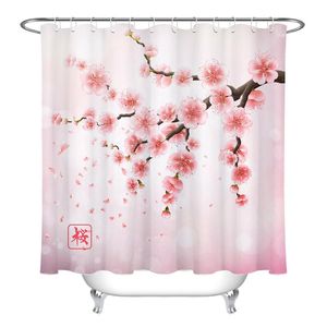 Занавески для душа японская розовая вишневая занавеска для ванной комнаты