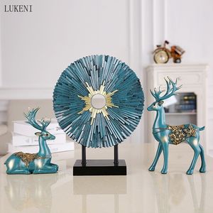 Pokój dzienny TV Lucky Deer Home Craft Biżuteria Prezent Ganek Szafka Wino Kreatywny Europejski Dekoracyjny Dekoracja 210414