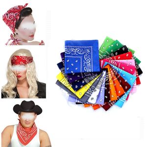 Handkerchief Single Waist Flower Pure Cotton Multifunctional Square Scarf Non-polyester Anti-ultraviolet Outdoor Riding Hip-hop Wristband Headband WH0085