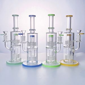 Birdcage Glass Bongs Hookahs Double Stereo Matrix Big Bong Speranza Oil Dab Rigs Smoking Water Pipes Thick Pipe 14mm Female Joint With Bowl Straight Tube Hookah
