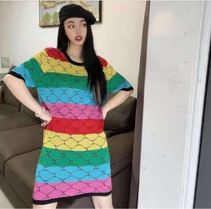 2022g Kadın T Shirt Uzun Stil Elbiseler Mektuplar Desen Lady İlkbahar Yaz Sonbahar Rahat Elbise Tees Gömlek Yuvarlak Boyun Yüksek Kalite