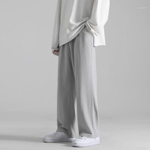 Męskie spodnie MRGB Cool Silk Feel Lato Prosto 2021 Cienka tkanina Lekka waga Draph Man Casual Wild Nod Długie Spodnie Męskie
