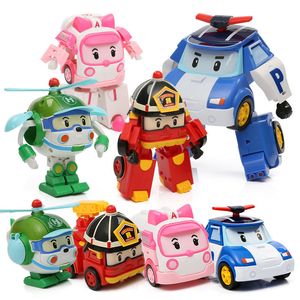 Korean Kid Toys Robocar Poli Transformation Robot Poli Amber Roy Car Toys Action Figure Toys For Children Best Birthday Gifts X0503