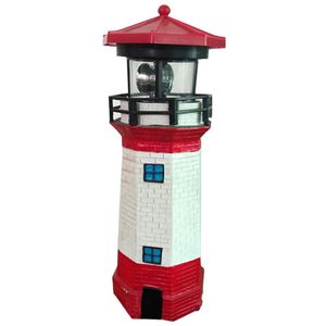 Solar Lamps Rotating Beam Fence Patio Decoration Fairy Home Outdoor Power IP67 Lawn Lighthouse Light Garden Lamp Ornament Led