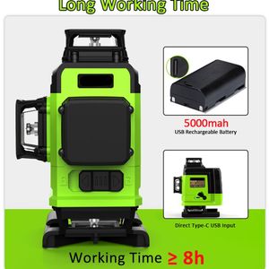 Green Line Laser Levels 4D IE16R Professionelle Deutsche Kernboden- und Deckenfernbedienung mit 5000mAh Li-Ion-Batterie