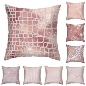 45*45cm Modern Pink Bronzing Gold Foil Pillowcase Super Cushion Decorative Pillow Home Decor Sofa Throw Pillows Christmas Gift