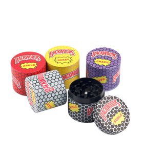 Backwoods Metal Tobacco Grinder Akcesoria do palenia Spice Suche Młyn Kruszarka Średnica 40/50 / 55 / 63mm 4 Warstwy 5 Kolory Krajalnica Ręka Muler vs Sharkstone