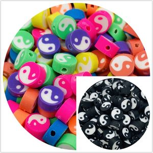 300pcs/Lot 10mm Clay Beads Tai Chi Round Shape Spacer Beads Polymer Clay Beads For Jewelry Making DIY Handmade Accessories