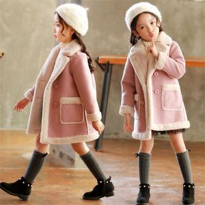 Casaco crianças engrossar jaquetas de inverno veludo para meninas moda roupas de lã outerwear crianças casaco da criança