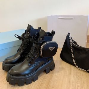 Botas de tornozelo de mulher designer de luxo com fivela cinto moda chunky botas casuais bezerro martin inverno senhoras seda de couro de couro plataforma de couro liso alto sapatos