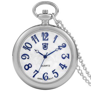 Симпанк сплав с сплава круглый корпус карманные часы арабский цифровой дисплей Quartz Analog Watches с цветочной задним покрытием Цепь ожерелья