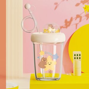 2021 Creative Rotating Cartoon Straw Tumblers Fun Children's Drinking Cups Söt Drink Cup 6 Färger 390ml