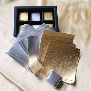 9x9cm Emboss Confectionery Wrapper Foil com pacote de papel para chocolate Pralines 500pcs H1231