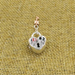 925スターリングシルバージュエリーPandora Charm Disny Mikyミニマウス南京錠ビーズブレスレットセットロゴALEバングル女性男性誕生日ギフトバレンタインデー780109C01