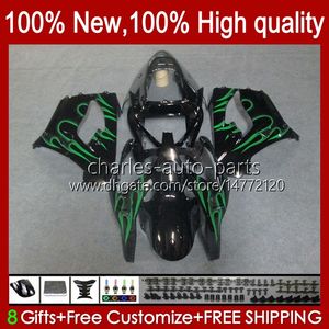 Fairings Kit For KAWASAKI NINJA ZX-6R ZX-636 ZX600 ZX600CC 98-99 Bodywork 16No.123 ZX-600 600CC ZX636 ZX6R 98 99 ZX 636 600 CC 6 R 6R 1998 1999 Motorcycle Bodys green flames