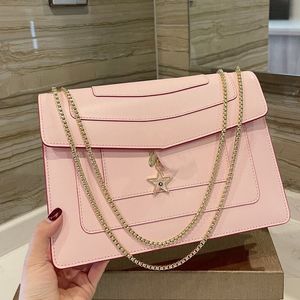 Top Quality Women Shoulder Bag Female Handbag Wallet Pink Chains Covered Real Leather Girl Bags Size 28*12/28*14cm