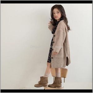 Clothing Baby Maternity Drop Delivery 2021 Autumn Baby Tops Brand Girls Sweaters Kids Outerwear Children Cardigan Toddler Single Breasted Coa