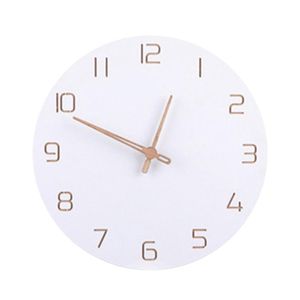 Wall Clocks Wood Round Digital Mute Clock Household Time Silent Pointed For Home Kid Room Bedroom Office Decor Modern
