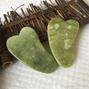 Dunkelgrünes Jade-Guasha-Brett, Gesichtsaugen, Schaben, Massagestein, Gesundheitspflege, Akupunkturpunkte, Plattenmassagegerät, Kratzen