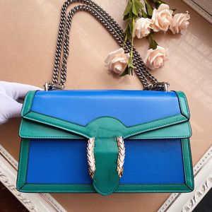 Women Luxurys Designers Bags 2021 Fashionable one-shoulder messenger bag shiny classic color matching retro comfort 400249 size 28*18*9cm