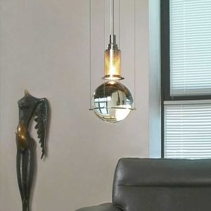 Creative Bar Dining Room Pendant Lamp Bedroom Master Corridor Aisle Porch Glass Nordic Single Head Small Chandelier Lamps