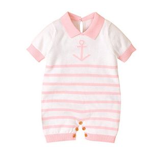 Tuta da bambino stile moda Inverno Ragazzi ragazze Maglia a righe stampata per bambini Collant a maniche corte Maglione 210515