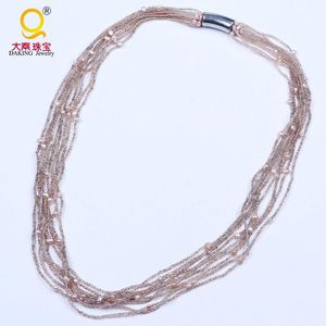 Promotion Test Style Baroque Shape Pearl Real Cultured Freshwater Necklace Jewelry Multi-layer Glass Bead Accessories Chokers