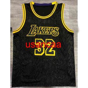 All embroidery 32# JOHNSON black snake print basketball jersey Customize men women youth add any number name XS-5XL 6XL Vest